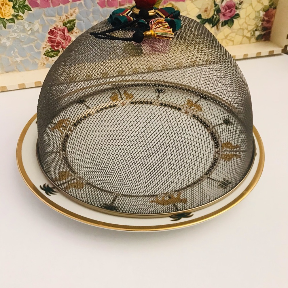 McKenzie childs Vintage Victoria Richard Plaid Mesh Dome in largest size.